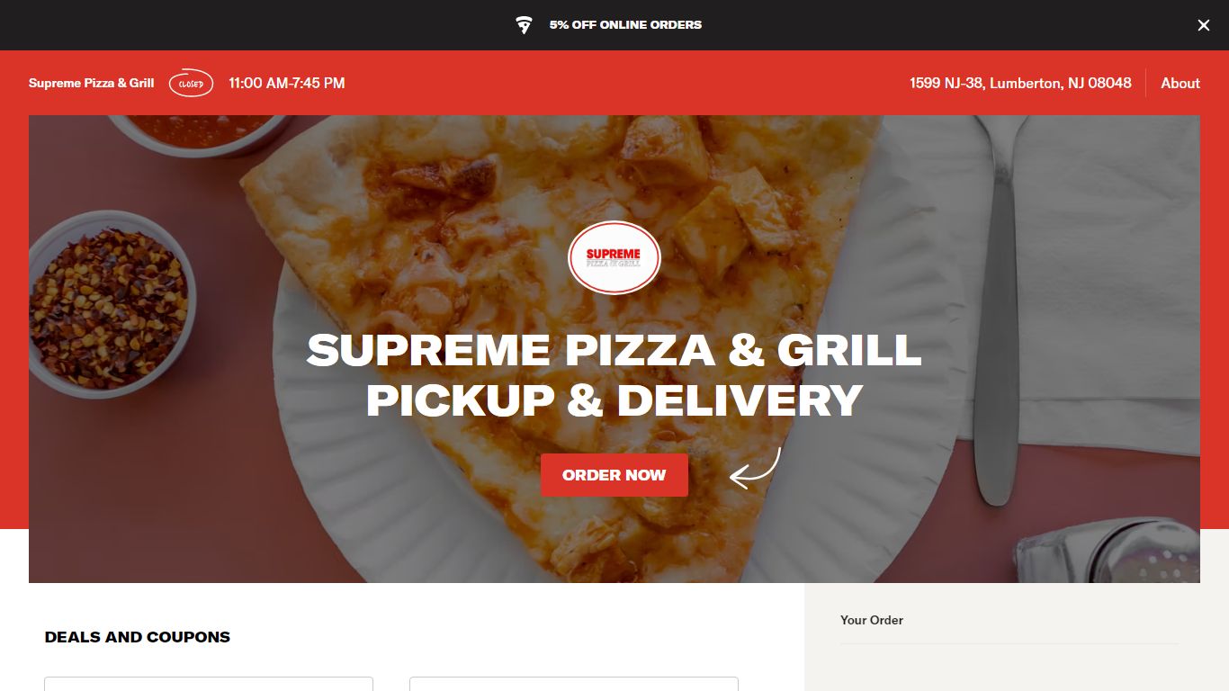 Supreme Pizza & Grill - Menu & Hours - Order Delivery (5% off)